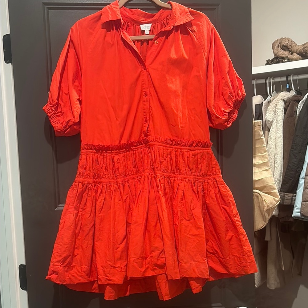 Chic Red Button-Up Dress